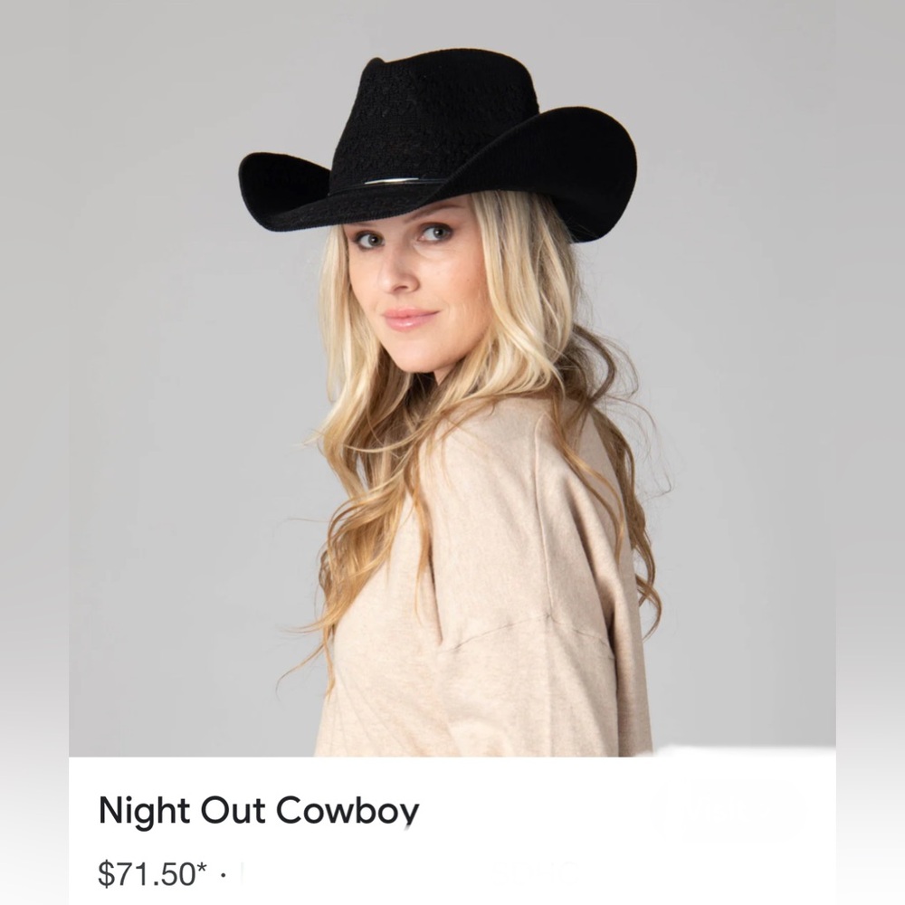 🤠🖤 Western Suede Orchid Love Cowboy Hat Black Blend Rodeo Country Size 8